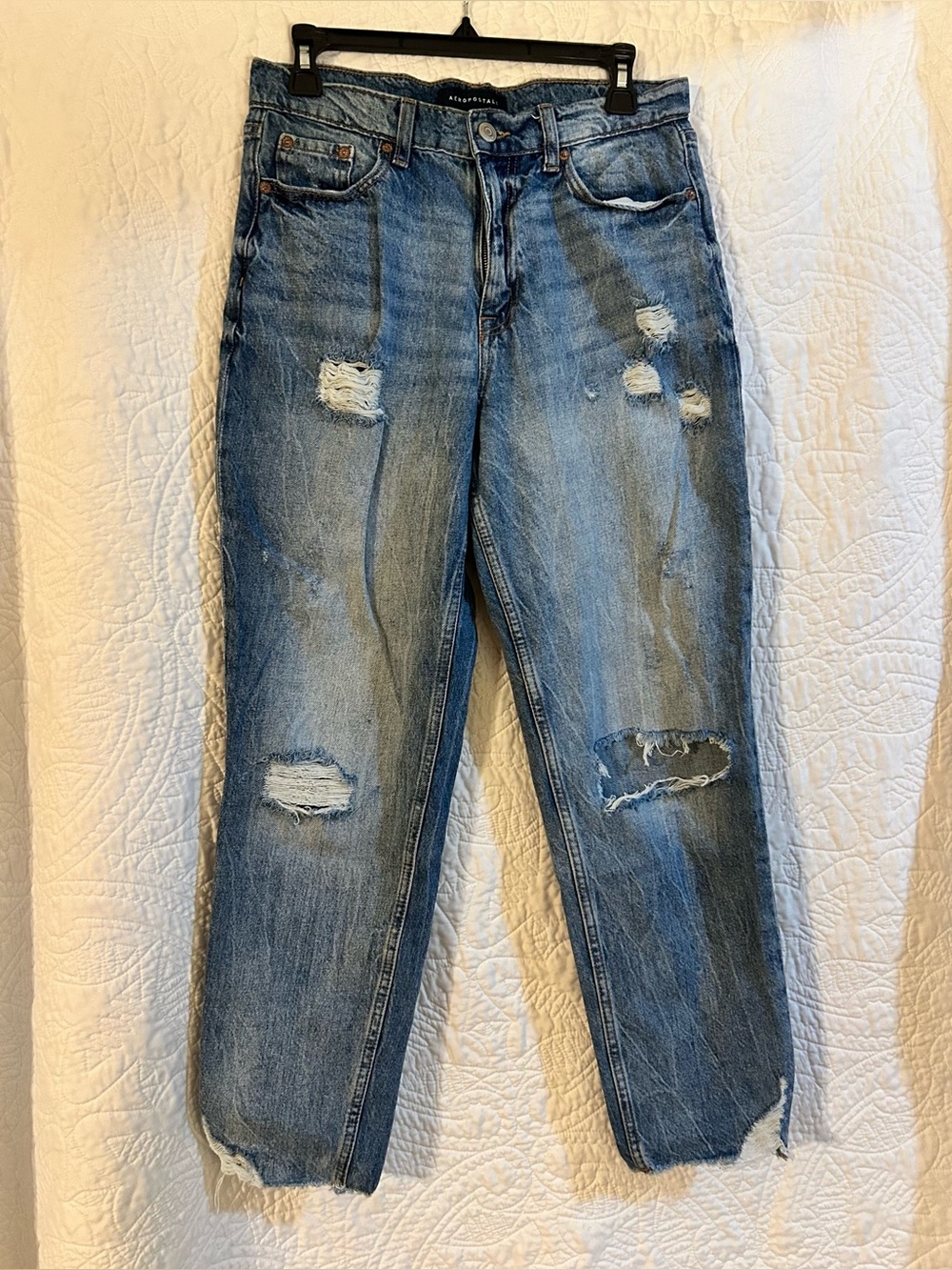 Aeropostale Distressed Light Blue Boyfriend Jeans